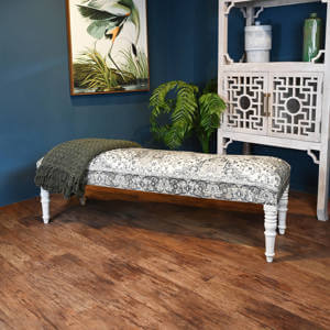 Eclectric Blue Patterned Bench